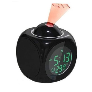 LCD projector clock Voice Talking Function, LED Wall/Ceiling Projection, Alarm/Snooze/Temperature Display, 12hr/24hr, Bedside Alarm Clock (Multicolor)