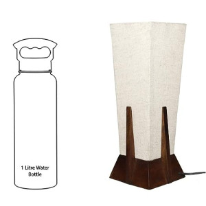 Mistico Wooden Table Lamp for Bedroom, Home Decorative Study Bedside Table Lamps for Home Decoration Pyramid Shaped Without Bulb (14", Pack of 1)