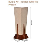 Mistico Wooden Table Lamp for Bedroom, Home Decorative Study Bedside Table Lamps for Home Decoration Pyramid Shaped Without Bulb (14", Pack of 1)