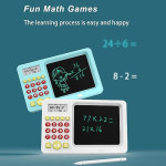 LCD Writing Tablet Slate with Calculator Toy Math Learning Machine for Kids Children Baby pre School Kids 2in1 Drawing Math Early