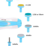 Mistico Baby Nail Trimmer Electric No Sharp Claws Hurt, Baby Nail File Kit Manicure Set,6 in 1 Safety Cutter Trimmer Clipper for Toes and Fingers Blue