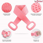 Mistico Silicone Body Back Scrubber Double Side Bathing Brush for Skin Deep Cleaning Massage, Dead Skin Removal Exfoliating Belt for Shower.