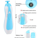 Mistico Baby Nail Trimmer Electric No Sharp Claws Hurt, Baby Nail File Kit Manicure Set,6 in 1 Safety Cutter Trimmer Clipper for Toes and Fingers Blue
