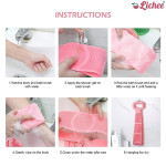 Mistico Silicone Body Back Scrubber Double Side Bathing Brush for Skin Deep Cleaning Massage, Dead Skin Removal Exfoliating Belt for Shower.