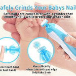 Mistico Baby Nail Trimmer Electric No Sharp Claws Hurt, Baby Nail File Kit Manicure Set,6 in 1 Safety Cutter Trimmer Clipper for Toes and Fingers Blue