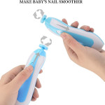 Mistico Baby Nail Trimmer Electric No Sharp Claws Hurt, Baby Nail File Kit Manicure Set,6 in 1 Safety Cutter Trimmer Clipper for Toes and Fingers Blue