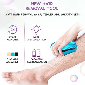 Magic Crystal Hair Eraser, Painless Crystal Hair Remover Tools for Arms, Legs,Fast & Easy Crystal Hair Removal for Men and Women, Soft Smooth