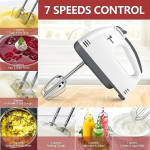 Blender Electric Hand Mixer for Kitchen with 7 Speed Options Portable Handheld Kitchen Whisk, Lightweight Handheld Beater with Stainless Steel Whisk.