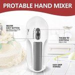 Blender Electric Hand Mixer for Kitchen with 7 Speed Options Portable Handheld Kitchen Whisk, Lightweight Handheld Beater with Stainless Steel Whisk.