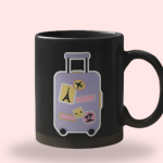 Black Printed Mug- Traveling Printed Mug For Travel Lover
