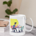 White Printed Mug - Web designer Coder Quote