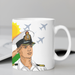 White Printed Mug- Bharat Navi Logo And Solder