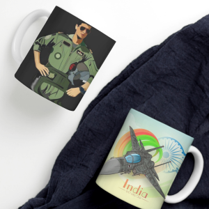 White Printed Mug- Bharat Air Force Printed Mug