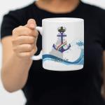 White Printed Mug- Bharat Navi Logo And Solder