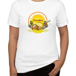 Happy Janmashtami Printed Round Neck Women T-shirt - Yellow Background