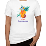 Happy Janmashtami Printed Women T-shirt - Krishna With Murli