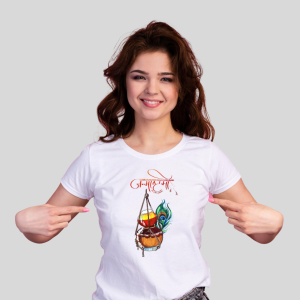 Happy Janmashtami Printed Girl T-shirt - With Mataki