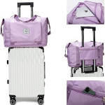 Foldable Travel Duffel Bag, Large Capacity Folding Travel Bag, Travel Lightweight Waterproof Carry Luggage Bag (40 x 23 x 45cm (Purple)