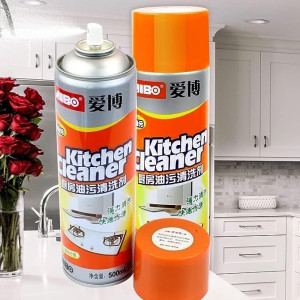 Kitchen Cleaner Spray Oil & Grease Stain Remover Stove Chimney Cleaner Foam Spray Degreaser Spray Non flamable Non Toxic for grill window kitchen.