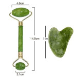 Facial Massager Jade Roller & Gua Sha Tool 100% Natural Himalayan Stone for Face Neck Healing Skin Wrinkles & Serum Application.