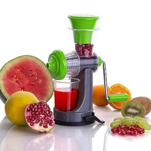 Non-Electric Small Handy Fruit Juicer for Fruit & Vegetables with Steel Handle and Vacuum Locking System - Multicolor (Mini Juicer Pro)