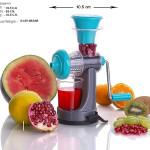 Non-Electric Small Handy Fruit Juicer for Fruit & Vegetables with Steel Handle and Vacuum Locking System - Multicolor (Mini Juicer Pro)