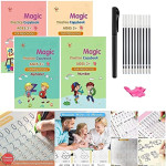 Magic Books for Kids with 10 Refills and 1 Pen and Erasable 4 Set of Practicing, Handwriting, Reusable Copy Book.
