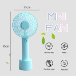 Mini Portable USB Hand Fan Built-in Rechargeable Battery Operated Summer Cooling Table Fan with Standing Holder Handy Base For Home Office Indoor.