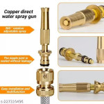 High Pressure Brass Nozzle Gun for 1/2" Garden Hose Pipe, Perfect for Car Bike Washing & Gardening Water Pipe (Push-Fit Brass Nozzle)