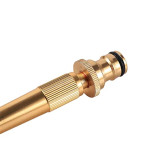 High Pressure Brass Nozzle Gun for 1/2" Garden Hose Pipe, Perfect for Car Bike Washing & Gardening Water Pipe (Push-Fit Brass Nozzle)