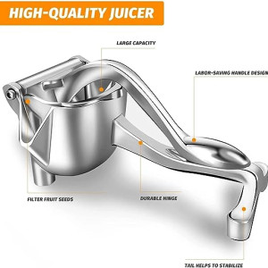 Hand Press Juicer Machine Aluminium Manual Fruit Squeezer Orange Juicer Heavy Duty Multipurpose Manual Juicer Machine for Fruits, Ergonomic.