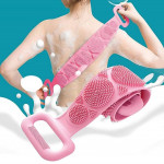 Mistico Silicone Body Back Scrubber Double Side Bathing Brush for Skin Deep Cleaning Massage, Dead Skin Removal Exfoliating Belt for Shower.