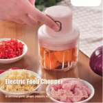 Electric Mini Chopper with USB - Portable Small Food Processor for Garlic/Chili/Ginger/Onion ( Pink ) Vegetable Chopper.