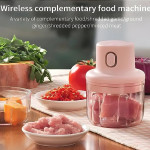 Electric Mini Garlic Chopper Mixer, Fruit-Vegetable Cutter Supplement Machine Blender, USB Rechargeable Electric Chopper for Fruit, Vegetable.