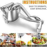 Hand Press Juicer Machine Aluminium Manual Fruit Squeezer Orange Juicer Heavy Duty Multipurpose Manual Juicer Machine for Fruits, Ergonomic.