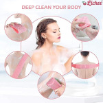 Mistico Silicone Body Back Scrubber Double Side Bathing Brush for Skin Deep Cleaning Massage, Dead Skin Removal Exfoliating Belt for Shower.