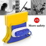 Magnetic Window Cleaner Double-Side Glazed Two Sided Glass Cleaner Wiper with 2 Extra Cleaning Cotton Cleaner Squeegee Washing Equipment House