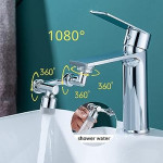Swivel Faucet Aerator Rotatable Multi-Functional Extension Faucet, Faucet Extender for Taps, Tap Extender for Kitchen Sink with 2 Modes Splash