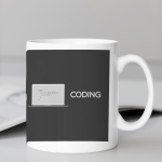 White Printed Mug- Bar Code Printed Mug