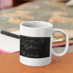 White Printed Mug - Code Written On Mug