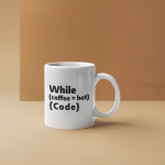 White Printed Mug - Coffle With Code