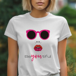 Single Side Beyoutiful Printed - Yellow T-Shirt - Rounded Neck T-Shirt For Women