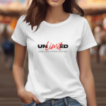 Single Side Unlimited Printed - White T-Shirt - Rounded Neck T-Shirt For Women