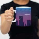 White Printed Mug - Coder Work In Office