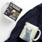 White Printed Mug - I Am God Coder Meme With Funny Cat