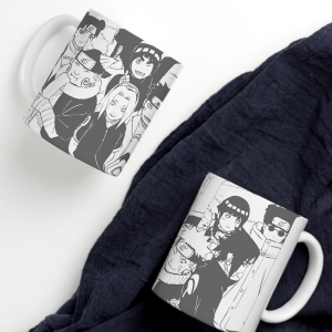 White Printed Mug - Naruto Team Members