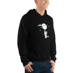 Men Full Sleeve - Black Hoodie - Futuristics Planet On Finger Printed With Graphic Design