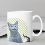 White Printed Mug - I Am God Coder Meme With Funny Cat