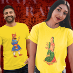 Single Side Couple Printed T-shirt - Raja And Rani