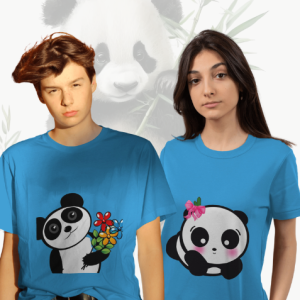 Single Side Couple Printed T-shirt - Love
